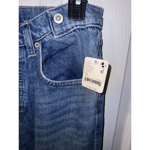 We the Free Slade Slim Selvedge Jeans Womens Sz 28 Cropped Cuffed New - Picture 5 of 10